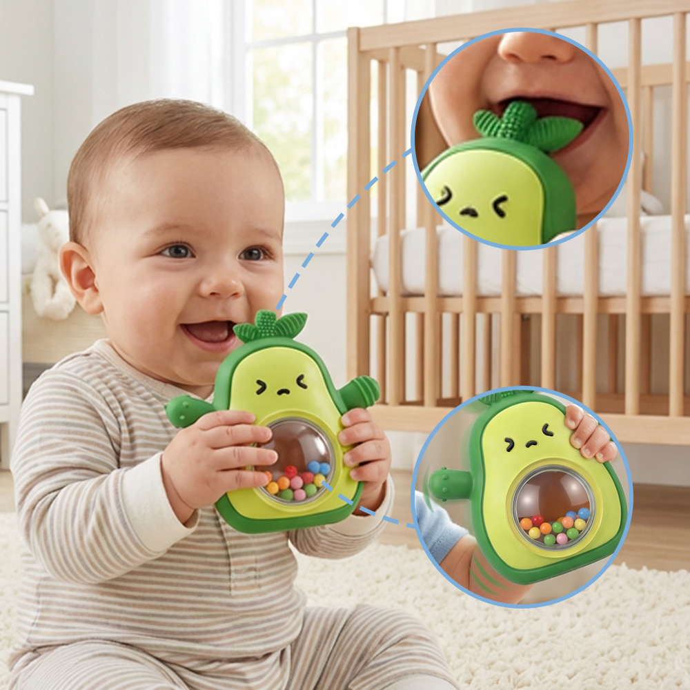 Baby Food Avocado - Mainan Gigit Bayi Avocado dari Silikon