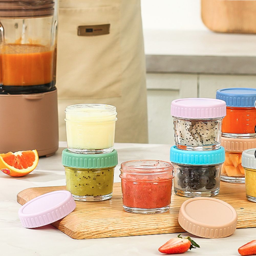 6 Buah Stoples Kaca Mason Jar  - Baby Food In Jar ulasan dan harga
